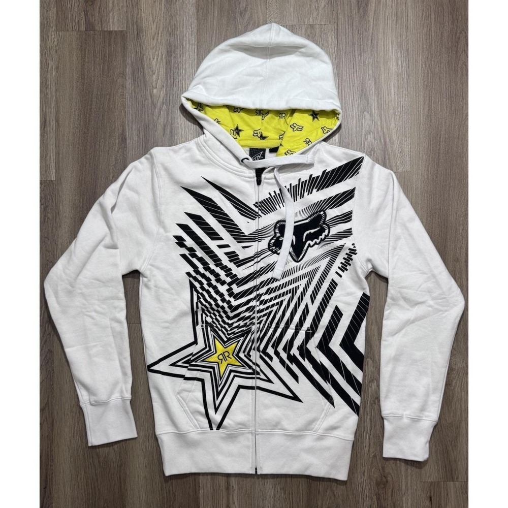 Y2K Fox Racing Rockstar Energy Drink Zip Up Women Hoodie Size S
